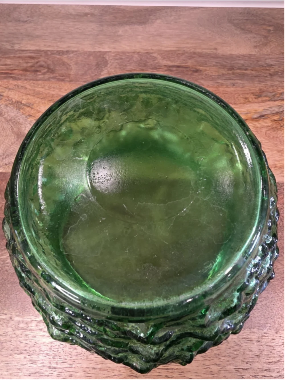 VTG E.O. Brody Green Textured Glass Planters Cachepots Set of 2 Made In USA 70s